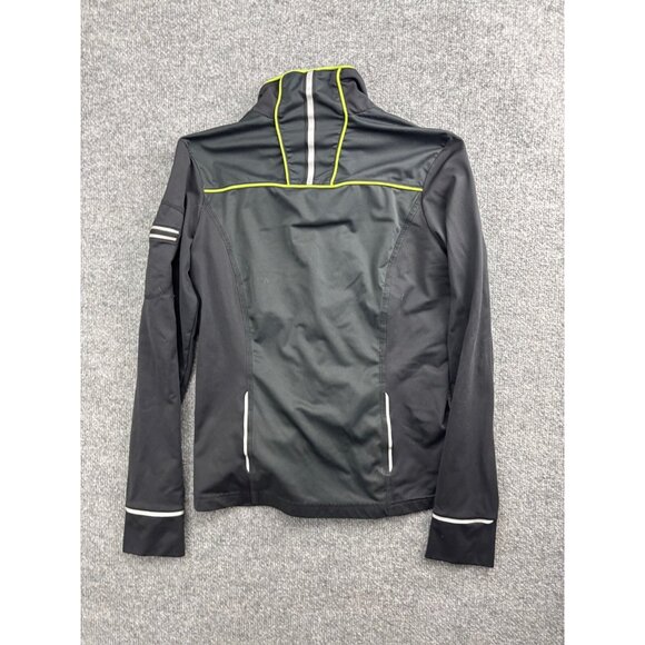Athleta Reflective Track Jacket Women's Small Black Full Zip Pockets Mock Neck - Picture 6 of 6